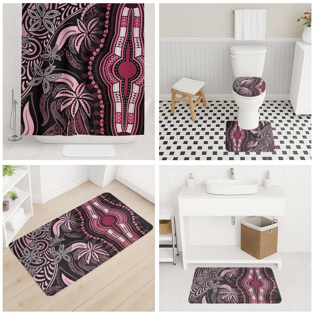 Polynesia Mixed African Dashiki Bathroom Set Afro-pacific Culture - Pink