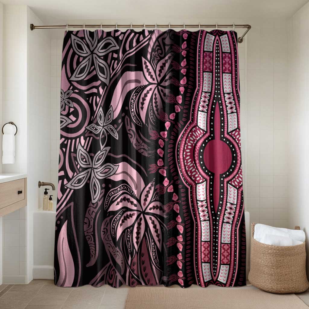 Polynesia Mixed African Dashiki Bathroom Set Afro-pacific Culture - Pink