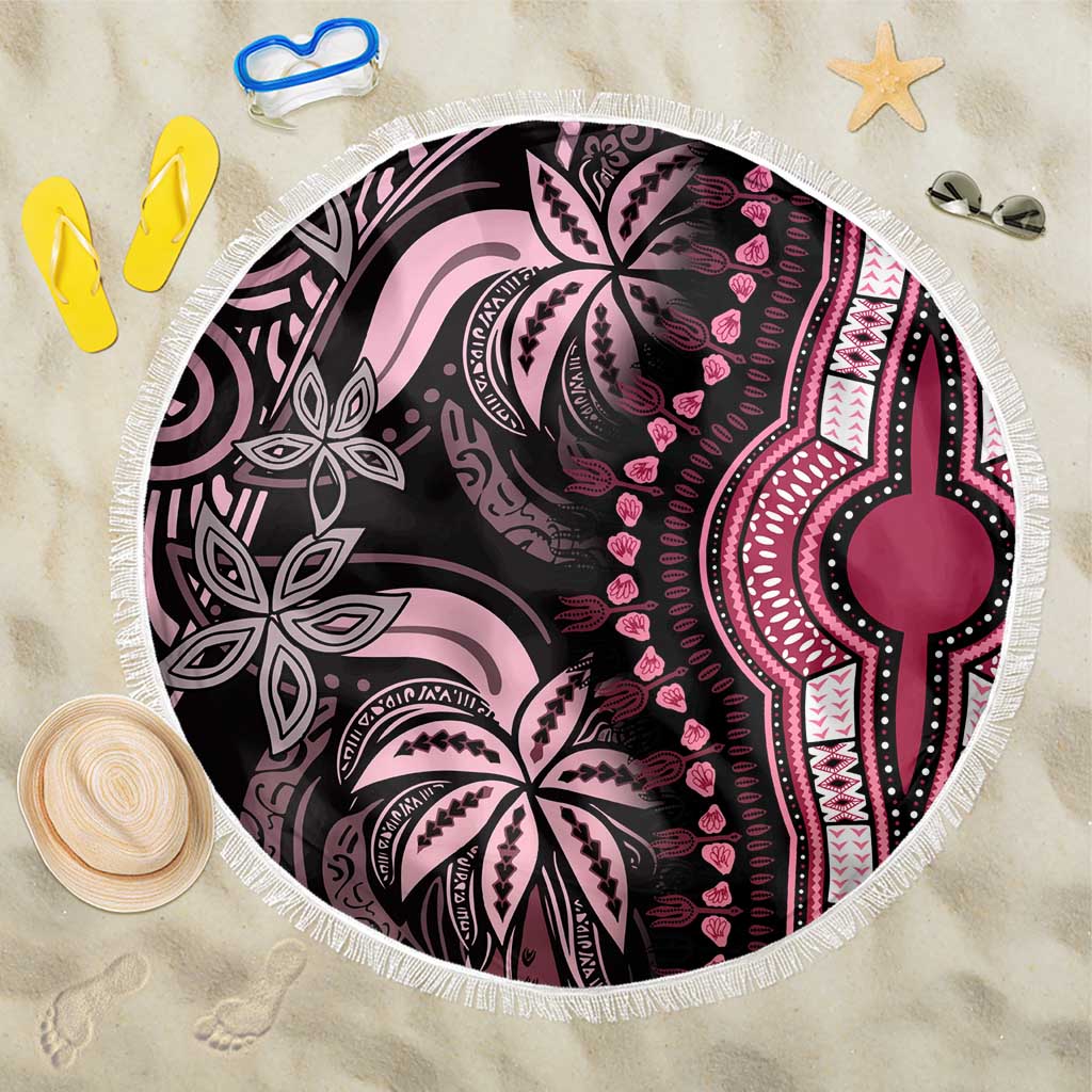 Polynesia Mixed African Dashiki Beach Blanket Afro-pacific Culture - Pink