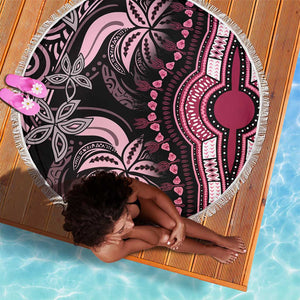 Polynesia Mixed African Dashiki Beach Blanket Afro-pacific Culture - Pink