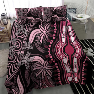 Polynesia Mixed African Dashiki Bedding Set Afro-pacific Culture - Pink