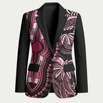 Polynesia Mixed African Dashiki Blazer Afro-pacific Culture - Pink