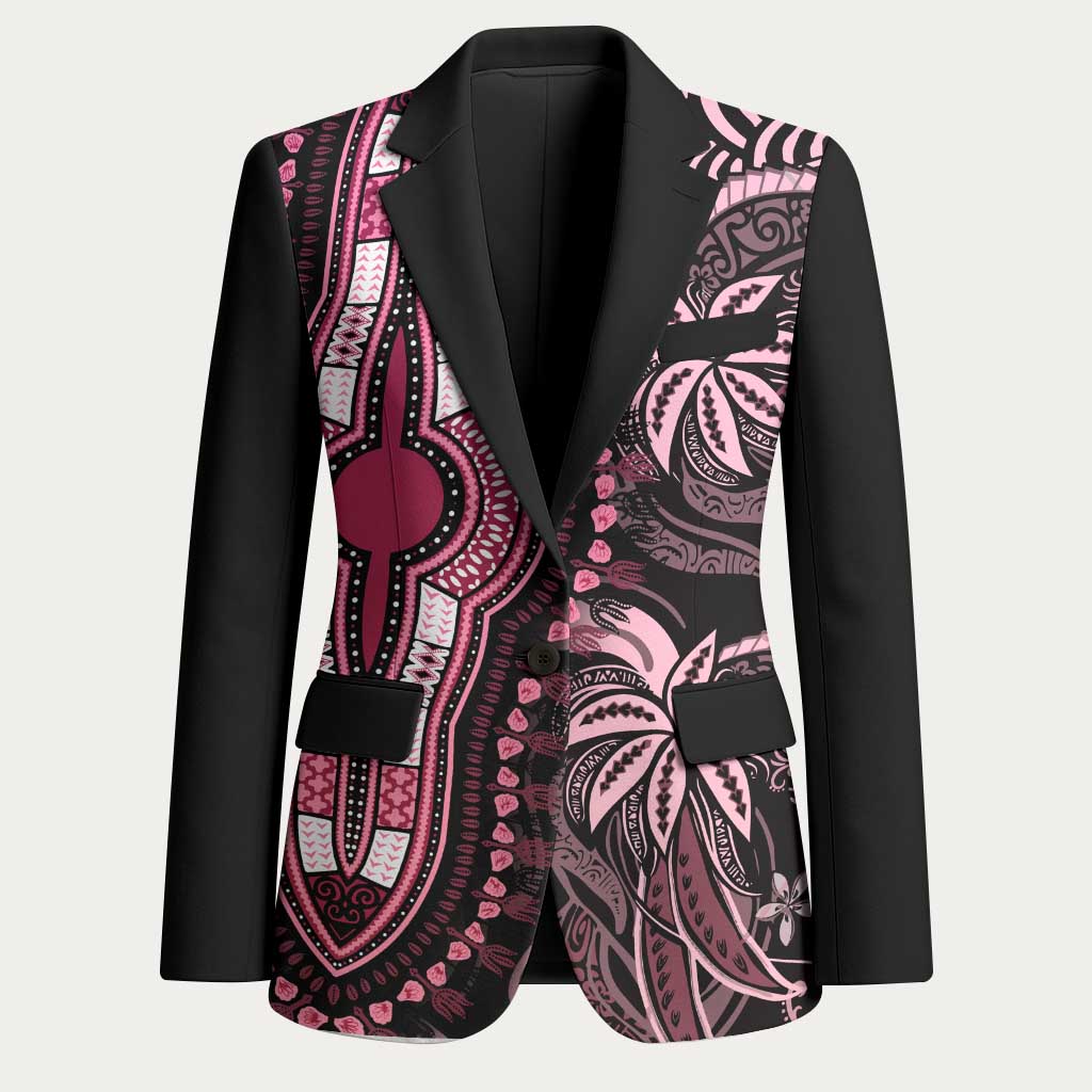 Polynesia Mixed African Dashiki Blazer Afro-pacific Culture - Pink