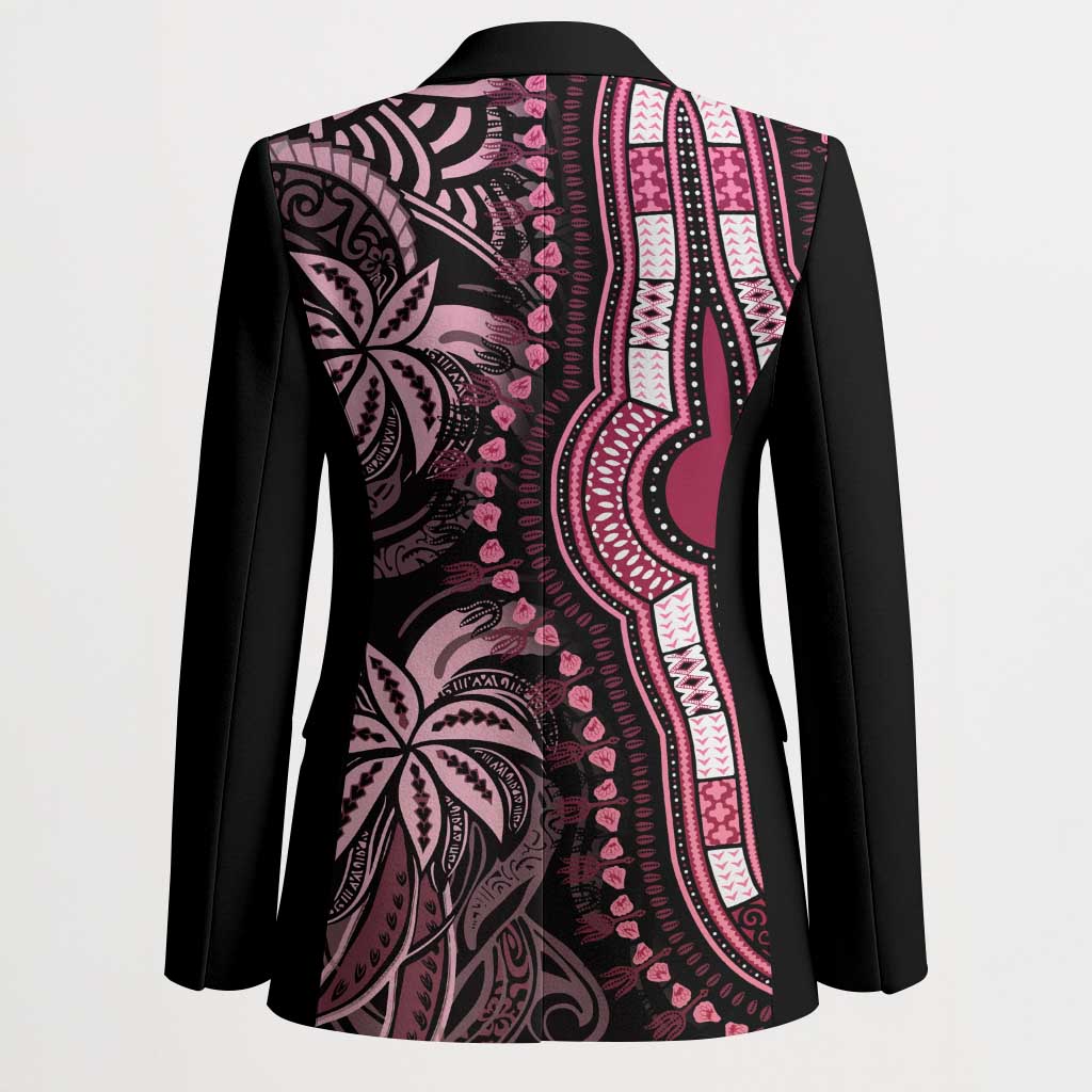 Polynesia Mixed African Dashiki Blazer Afro-pacific Culture - Pink