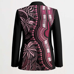 Polynesia Mixed African Dashiki Blazer Afro-pacific Culture - Pink