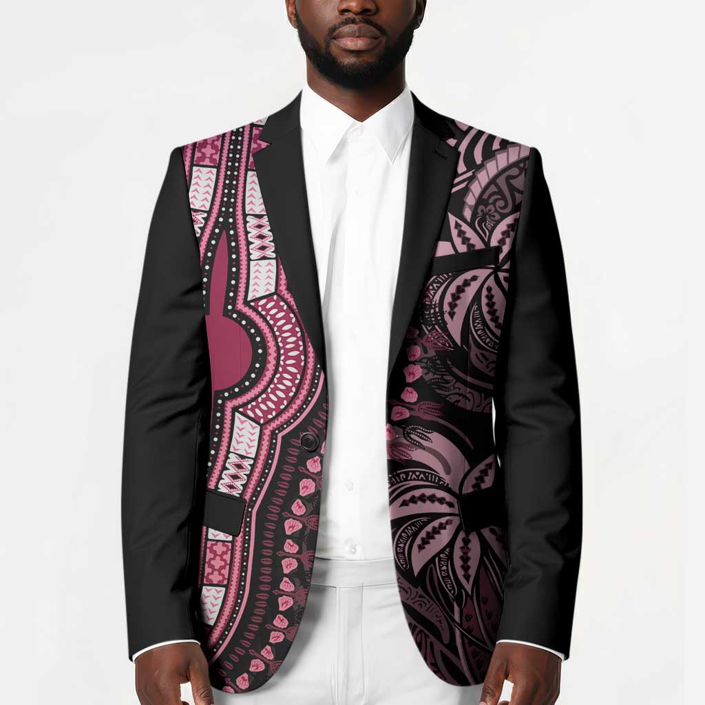 Polynesia Mixed African Dashiki Blazer Afro-pacific Culture - Pink