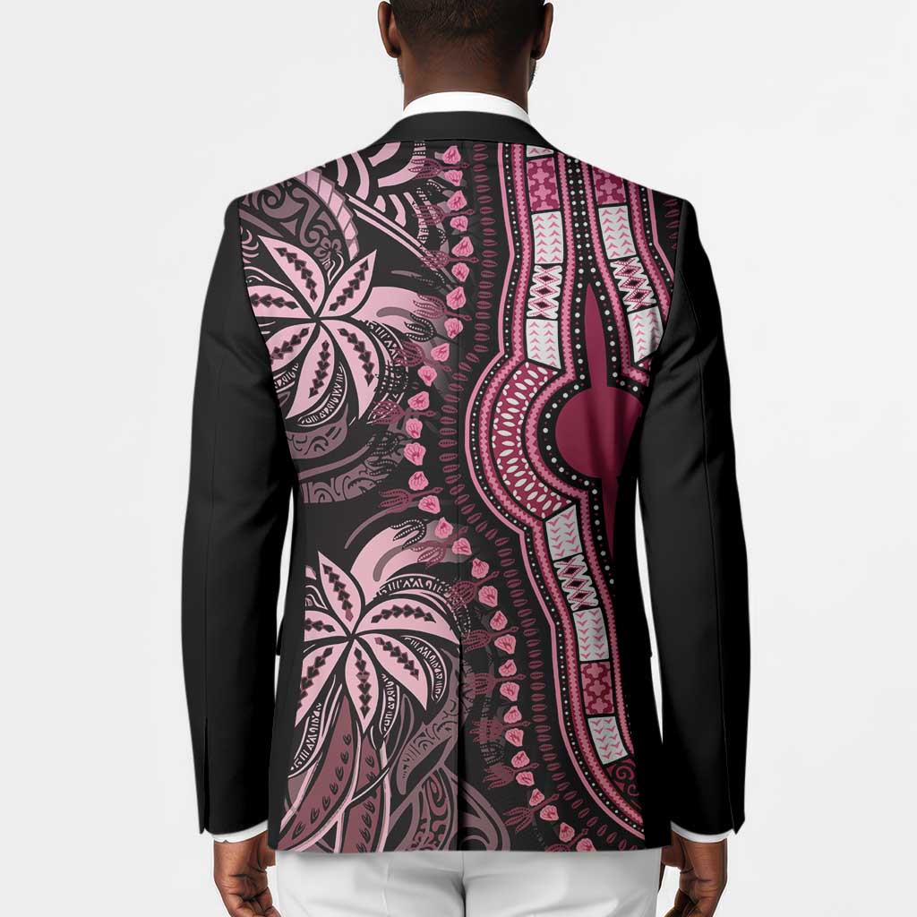 Polynesia Mixed African Dashiki Blazer Afro-pacific Culture - Pink
