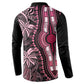 Polynesia Mixed African Dashiki Button Sweatshirt Afro-pacific Culture - Pink