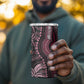 Polynesia Mixed African Dashiki 4 in 1 Can Cooler Tumbler Afro-pacific Culture - Pink