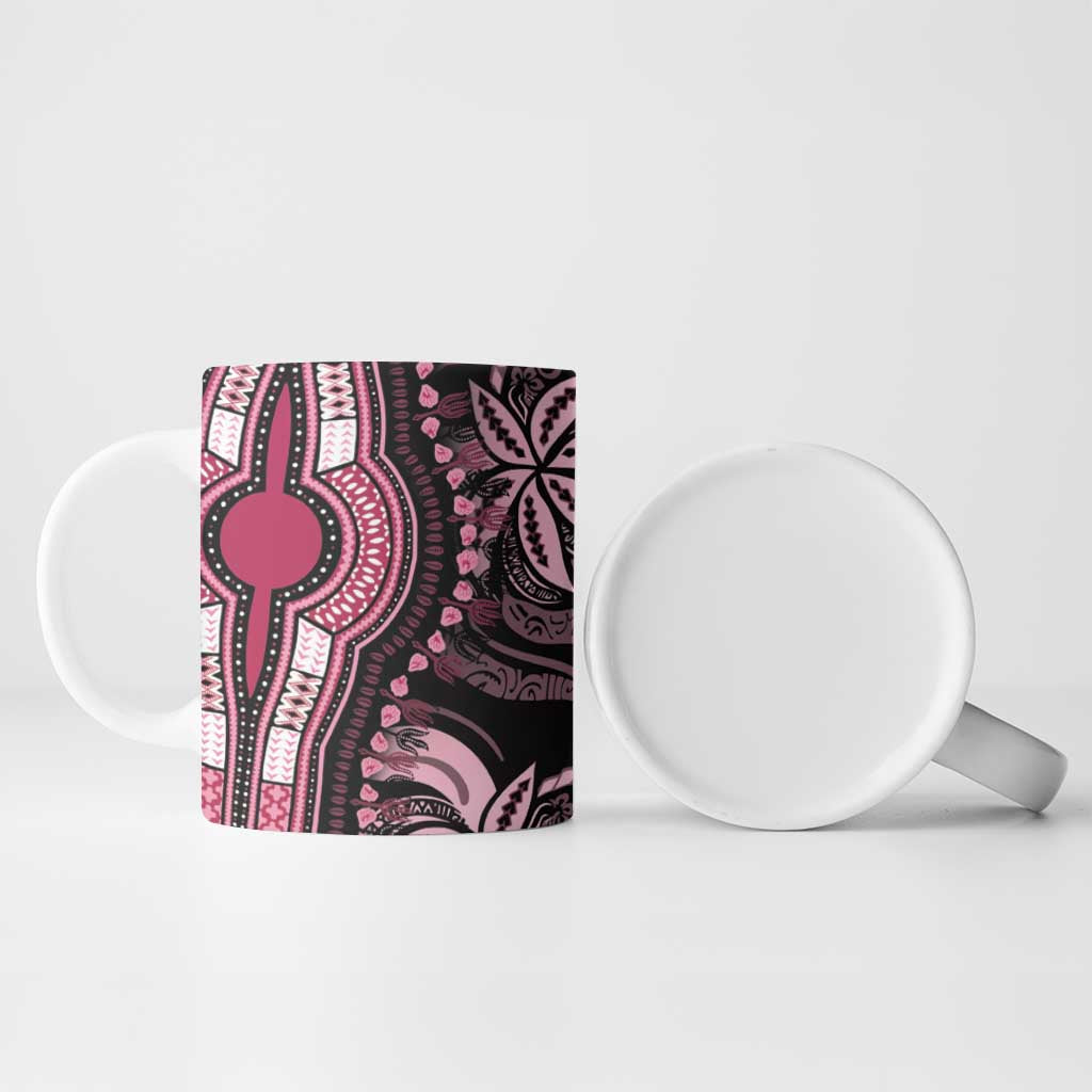Polynesia Mixed African Dashiki Ceramic Mug Afro-pacific Culture - Pink