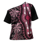 Polynesia Mixed African Dashiki Cross Shoulder Shirt Afro-pacific Culture - Pink