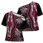 Polynesia Mixed African Dashiki Cross Shoulder Shirt Afro-pacific Culture - Pink