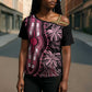 Polynesia Mixed African Dashiki Cross Shoulder Shirt Afro-pacific Culture - Pink