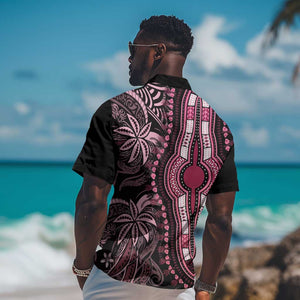 Polynesia Mixed African Dashiki Hawaiian Shirt Afro-pacific Culture - Pink