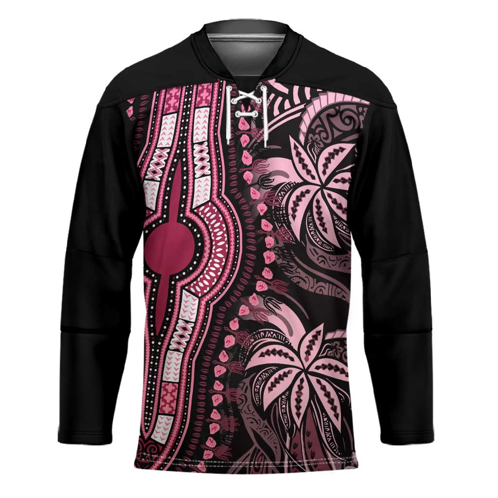 Polynesia Mixed African Dashiki Hockey Jersey Afro-pacific Culture - Pink