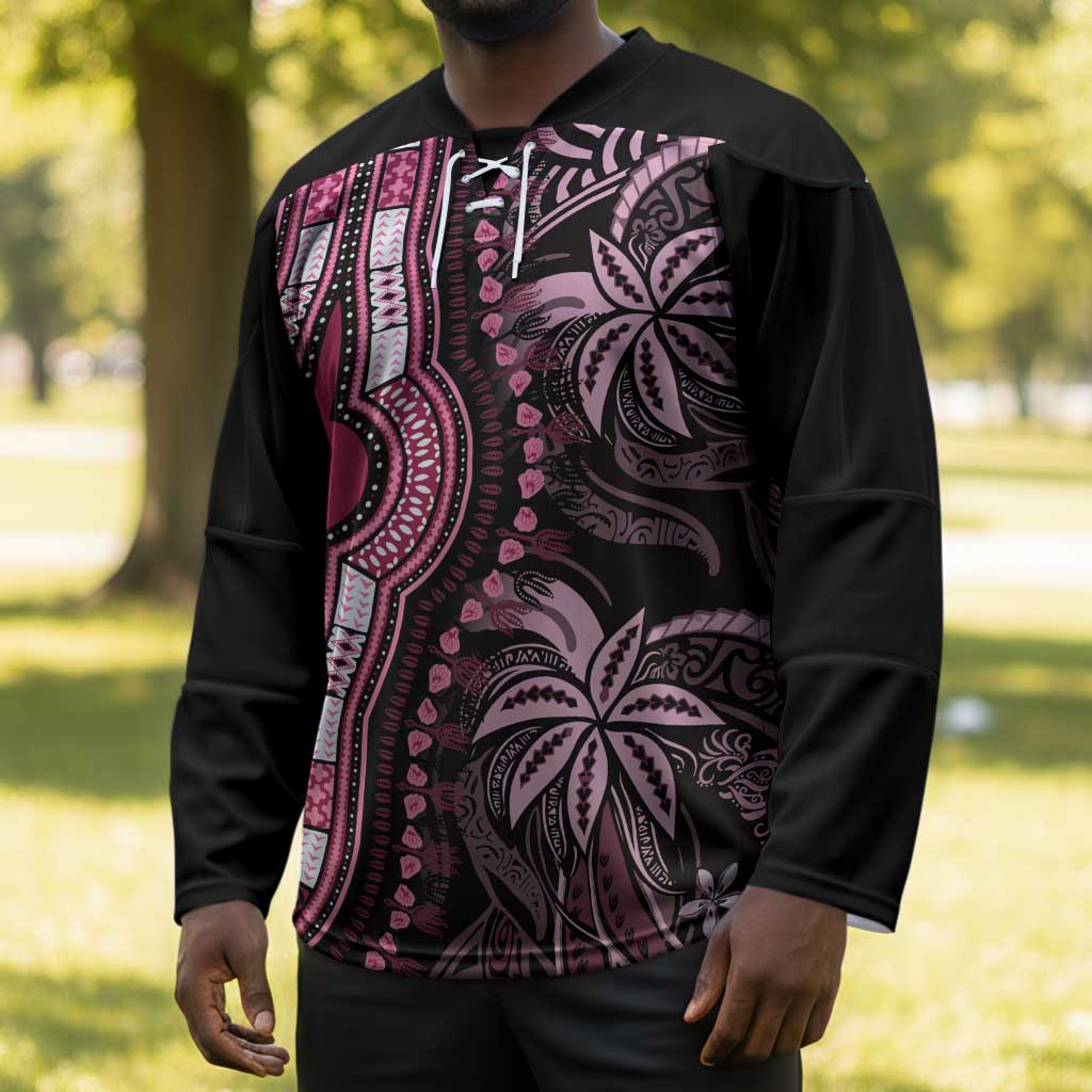 Polynesia Mixed African Dashiki Hockey Jersey Afro-pacific Culture - Pink