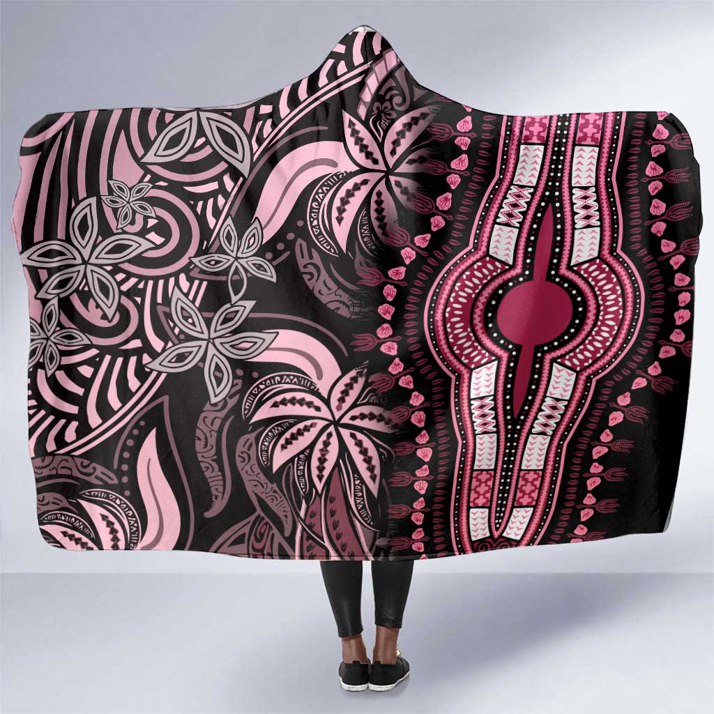 Polynesia Mixed African Dashiki Hooded Blanket Afro-pacific Culture - Pink