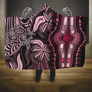 Polynesia Mixed African Dashiki Hooded Blanket Afro-pacific Culture - Pink