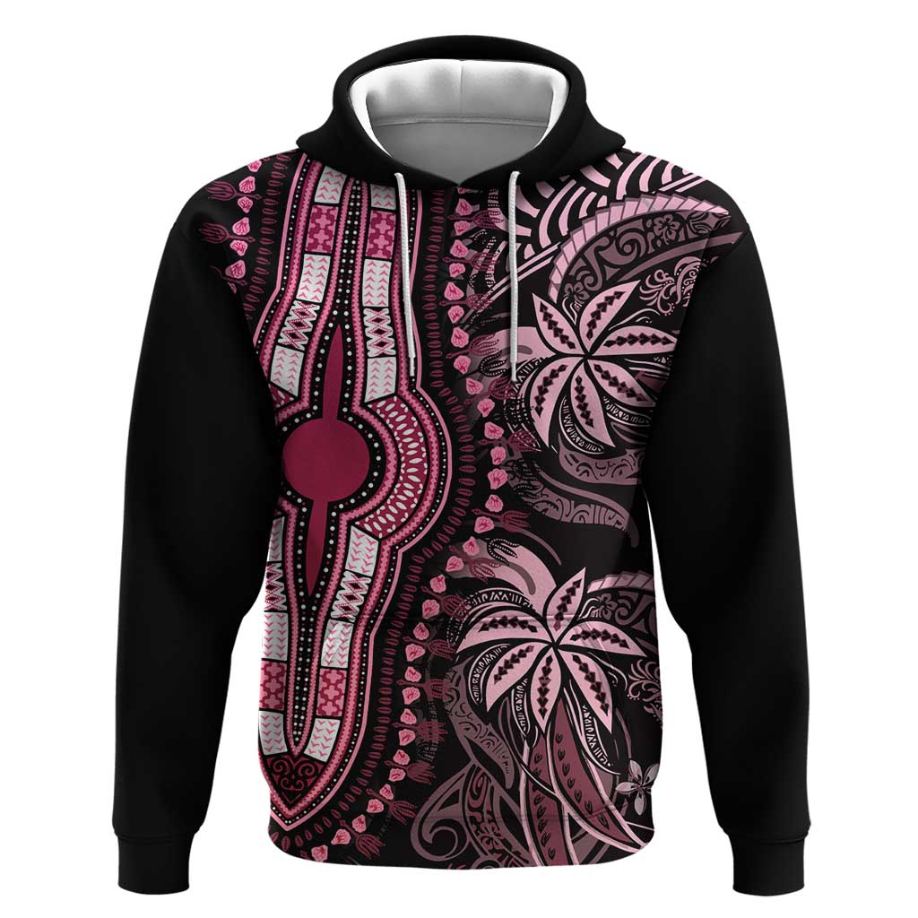 Polynesia Mixed African Dashiki Hoodie Afro-pacific Culture - Pink