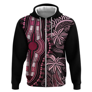 Polynesia Mixed African Dashiki Hoodie Afro-pacific Culture - Pink