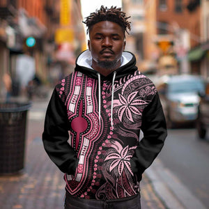 Polynesia Mixed African Dashiki Hoodie Afro-pacific Culture - Pink