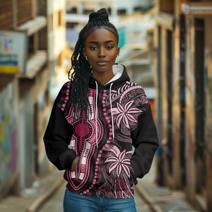 Polynesia Mixed African Dashiki Hoodie Afro-pacific Culture - Pink