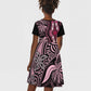 Polynesia Mixed African Dashiki Kid Short Sleeve Dress Afro-pacific Culture - Pink