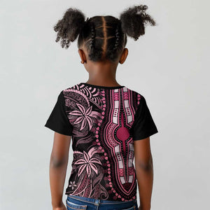 Polynesia Mixed African Dashiki Kid T shirt Afro-pacific Culture - Pink