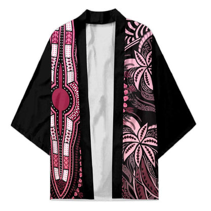 Polynesia Mixed African Dashiki Kimono Afro-pacific Culture - Pink