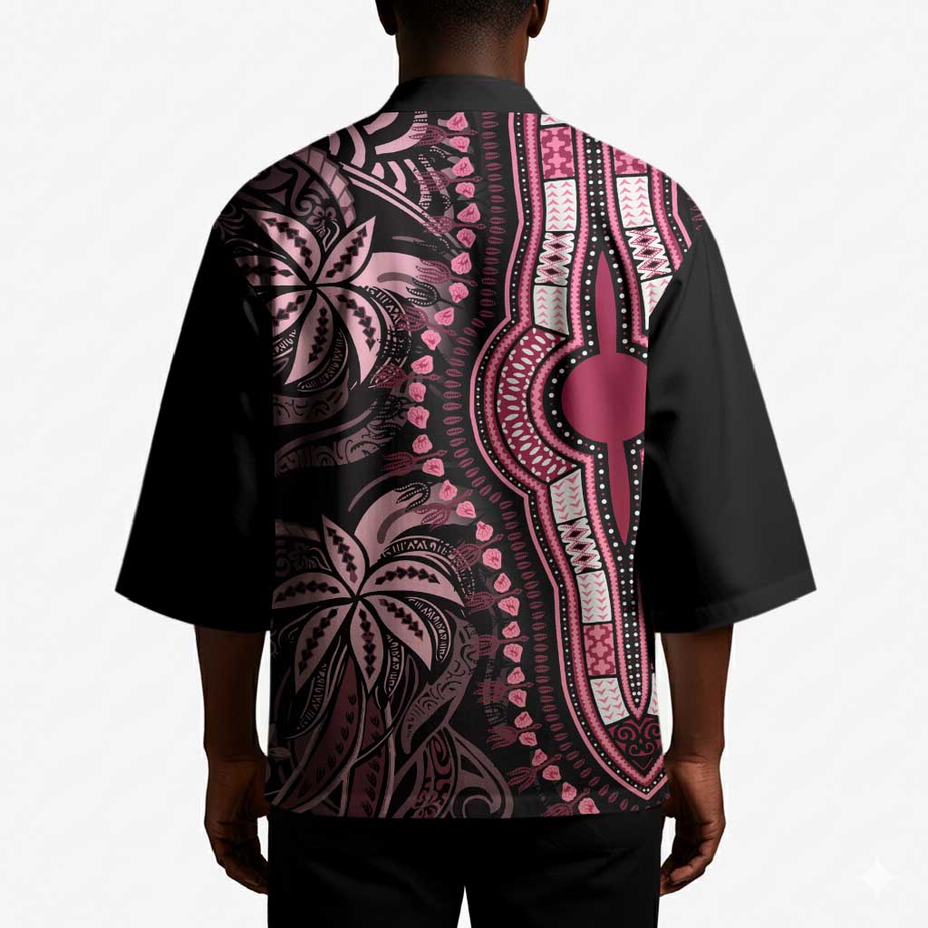 Polynesia Mixed African Dashiki Kimono Afro-pacific Culture - Pink