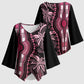 Polynesia Mixed African Dashiki Kimono Sleeve Blouse Afro-pacific Culture - Pink