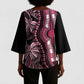 Polynesia Mixed African Dashiki Kimono Sleeve Blouse Afro-pacific Culture - Pink