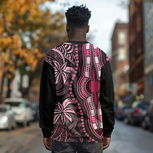 Polynesia Mixed African Dashiki Long Sleeve Shirt Afro-pacific Culture - Pink