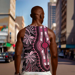 Polynesia Mixed African Dashiki Men Tank Top Afro-pacific Culture - Pink