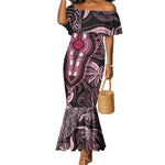 Polynesia Mixed African Dashiki Mermaid Dress Afro-pacific Culture - Pink