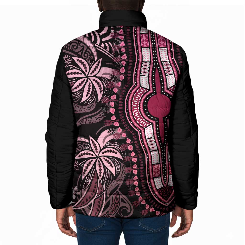 Polynesia Mixed African Dashiki Padded Jacket Afro-pacific Culture - Pink