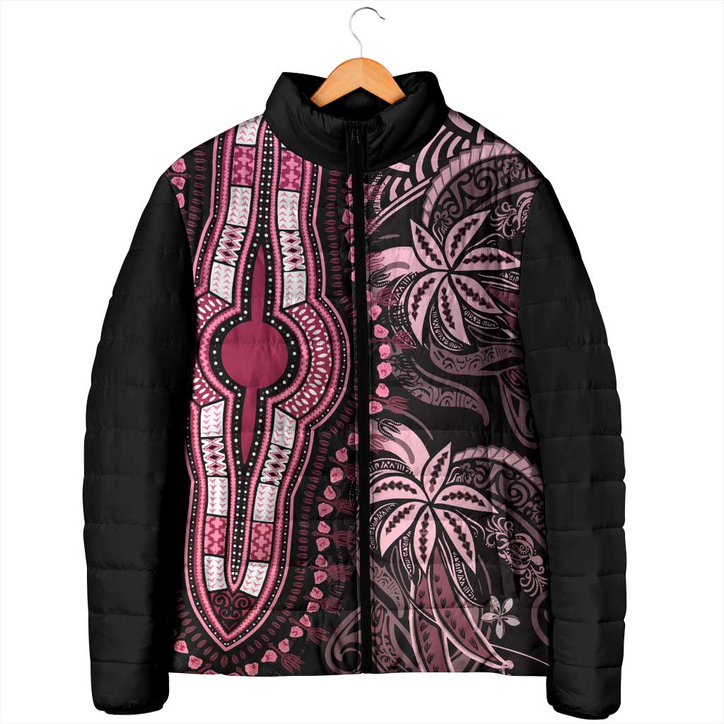 Polynesia Mixed African Dashiki Padded Jacket Afro-pacific Culture - Pink