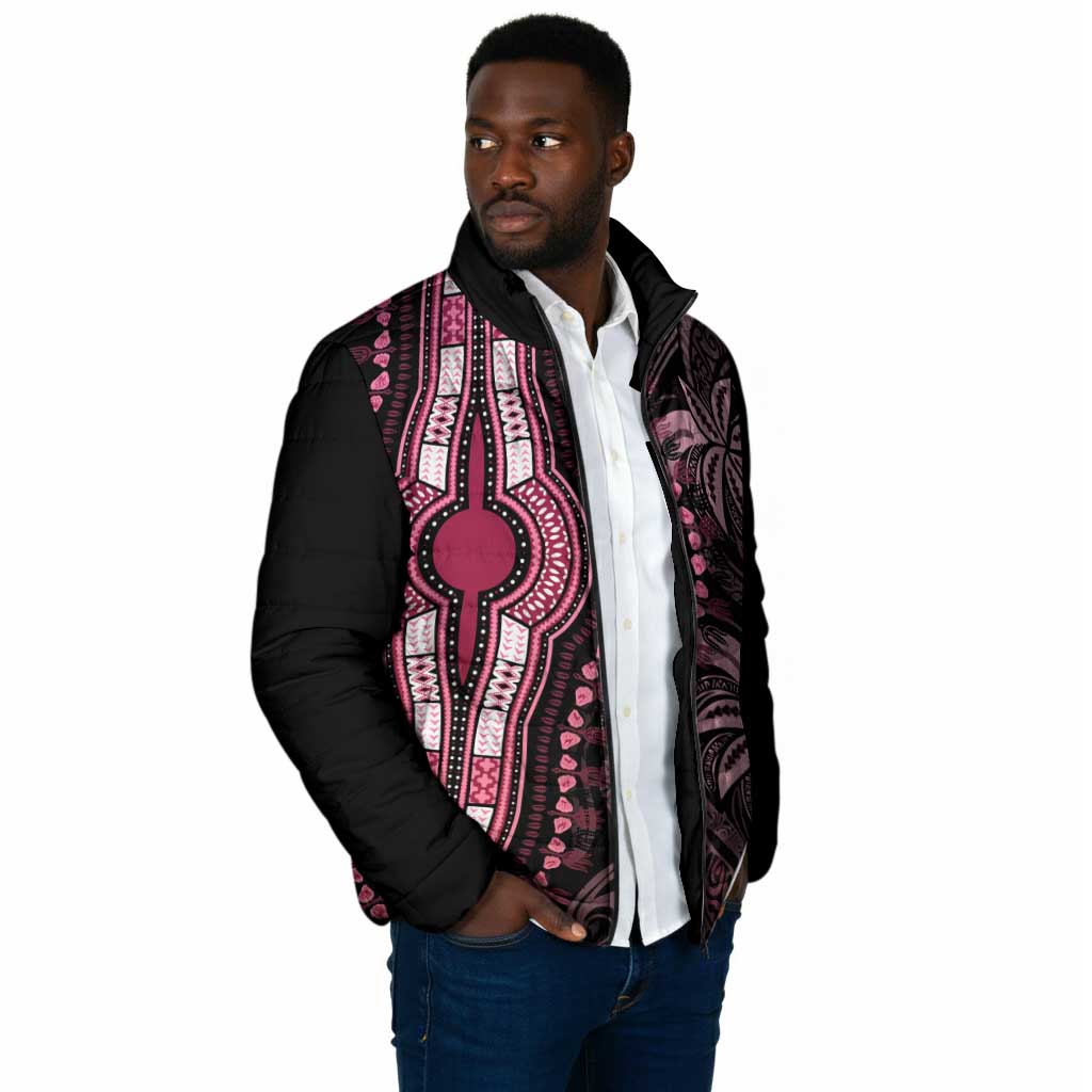 Polynesia Mixed African Dashiki Padded Jacket Afro-pacific Culture - Pink