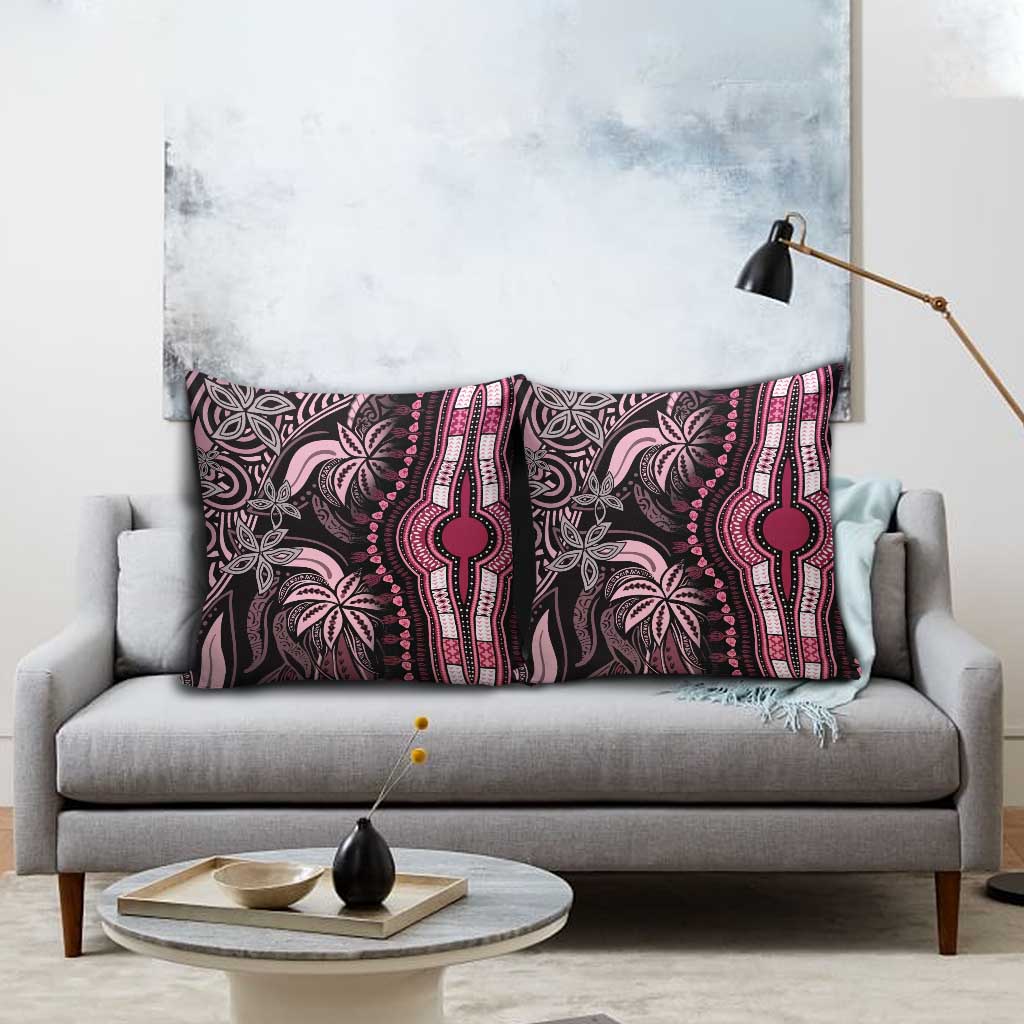 Polynesia Mixed African Dashiki Pillow Cover Afro-pacific Culture - Pink