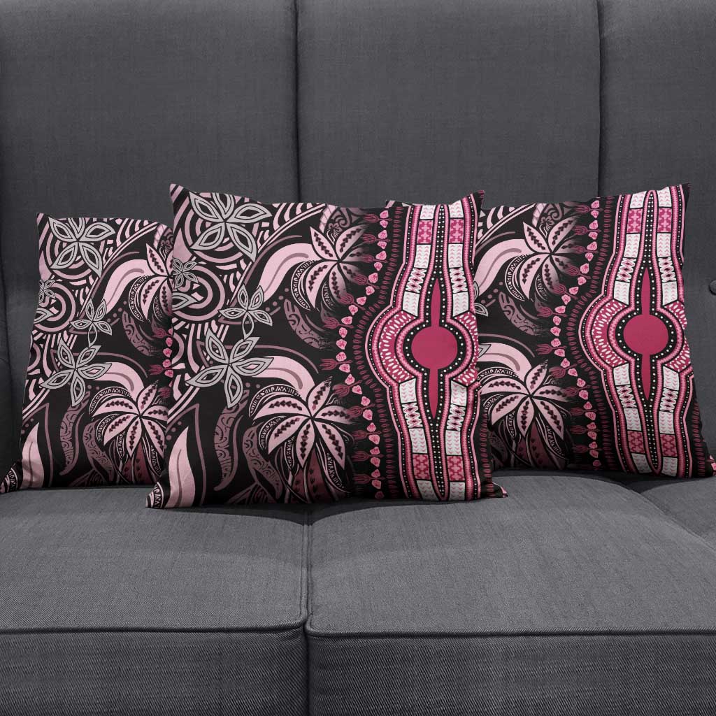 Polynesia Mixed African Dashiki Pillow Cover Afro-pacific Culture - Pink