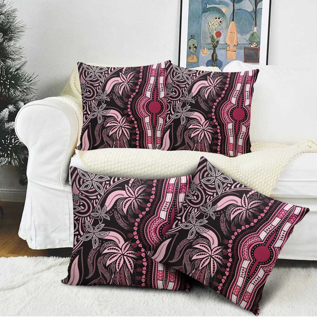 Polynesia Mixed African Dashiki Pillow Cover Afro-pacific Culture - Pink