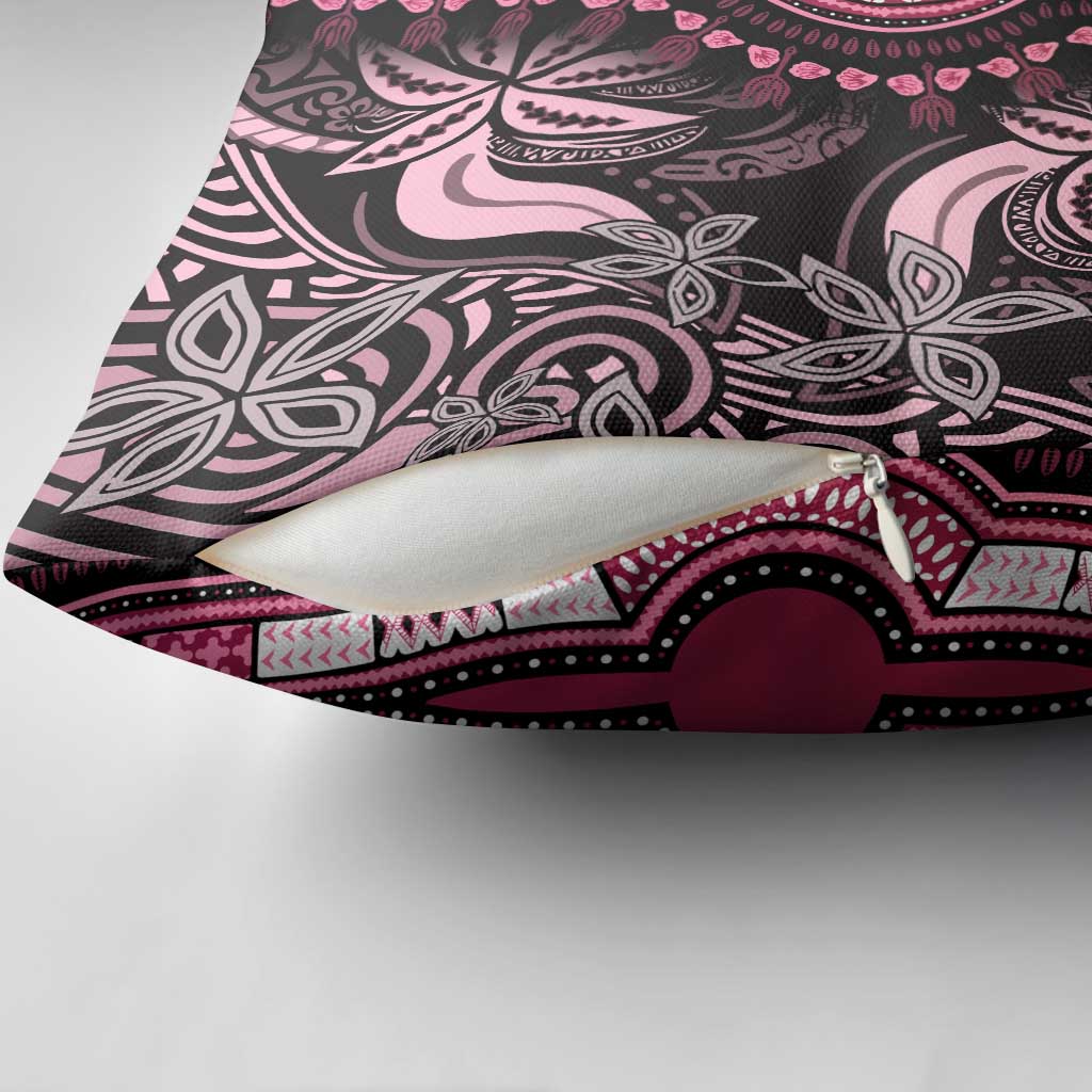 Polynesia Mixed African Dashiki Pillow Cover Afro-pacific Culture - Pink