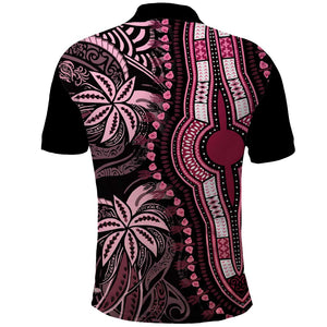 Polynesia Mixed African Dashiki Polo Shirt Afro-pacific Culture - Pink