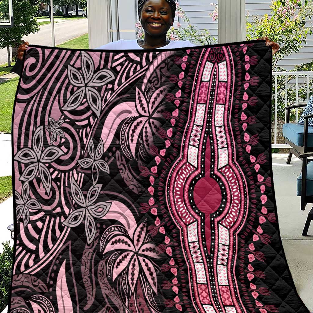 Polynesia Mixed African Dashiki Quilt Afro-pacific Culture - Pink