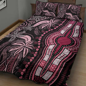 Polynesia Mixed African Dashiki Quilt Bed Set Afro-pacific Culture - Pink