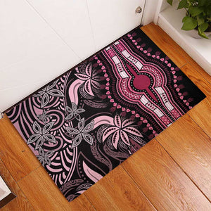 Polynesia Mixed African Dashiki Rubber Doormat Afro-pacific Culture - Pink