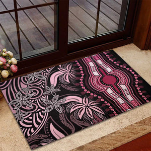 Polynesia Mixed African Dashiki Rubber Doormat Afro-pacific Culture - Pink