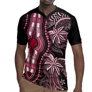 Polynesia Mixed African Dashiki Rugby Jersey Afro-pacific Culture - Pink