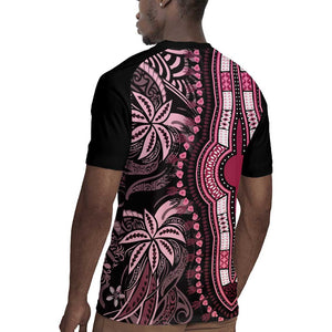 Polynesia Mixed African Dashiki Rugby Jersey Afro-pacific Culture - Pink