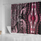 Polynesia Mixed African Dashiki Shower Curtain Afro-pacific Culture - Pink